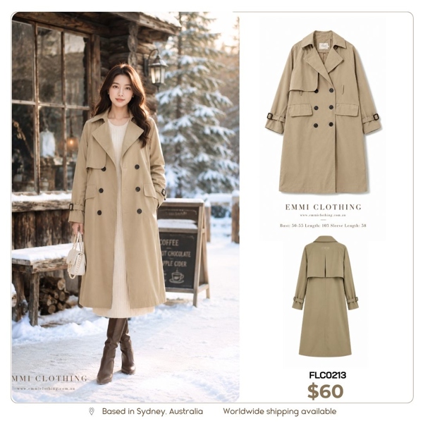 Classic Double-Breasted Trench Coat