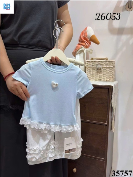 35757- Áo thun xanh tim nổi