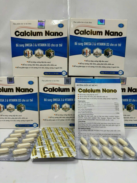 Calcium Nano (Mẫu Xanh Dương - Chữ Đen - 100 Viên) - K96