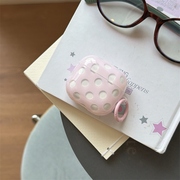 Case Airpod Hồng Chấm Bi Trong - 4
