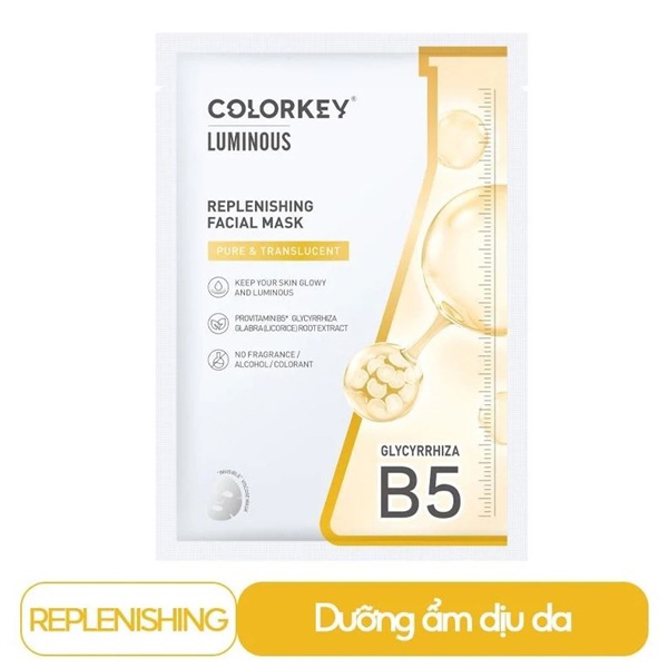 MẶT NẠ CẤP ẨM COLORKEY 25ML X 10 PCS Colorkey Replenishing Facial Mask
