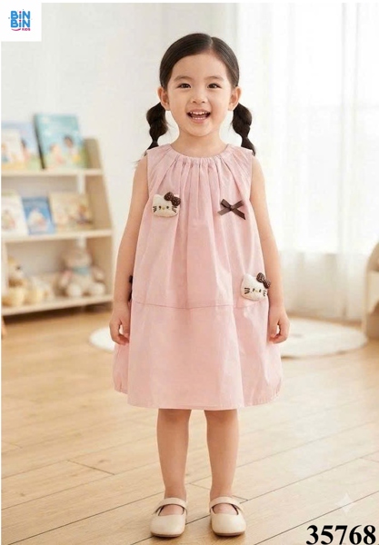 35768-Đầm bí Kitty hồng