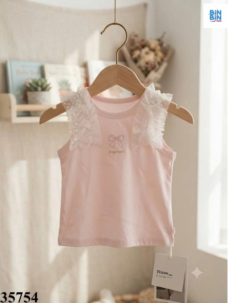 35754- Áo SN nơ ren hồng