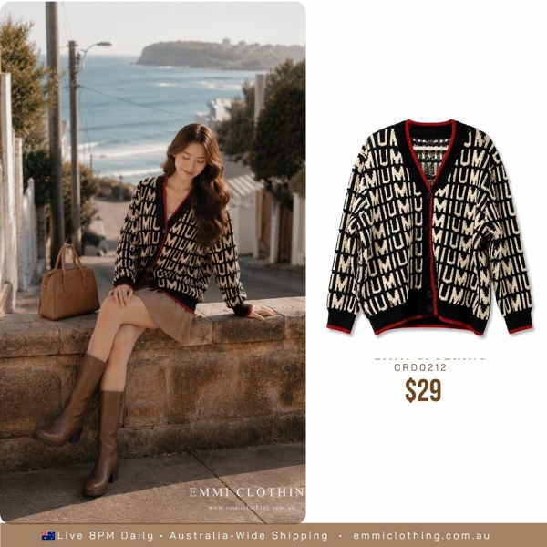 Monogram Knit Cardigan