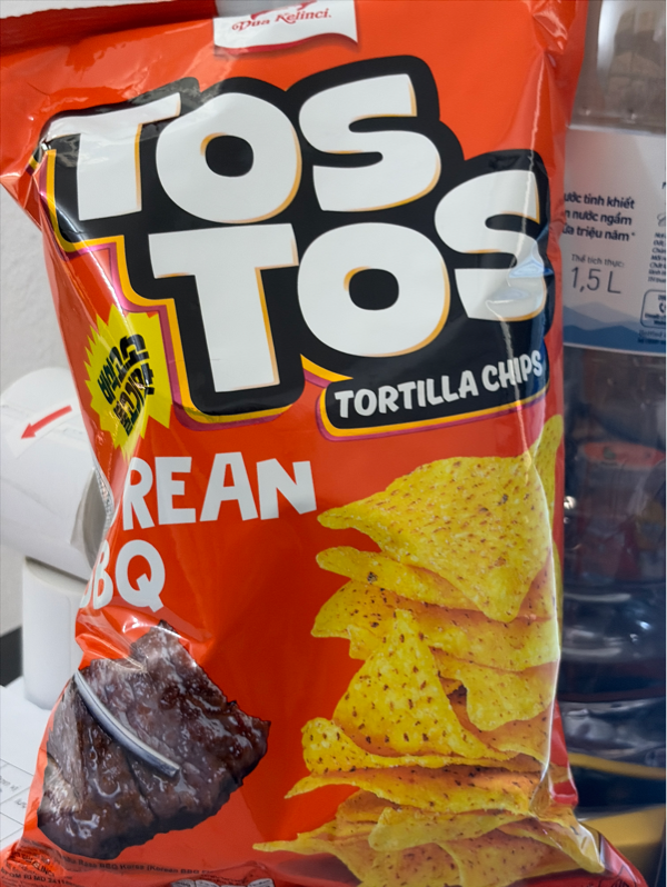 Bánh Tortilla chips vị BBQ Hàn Quốc hiệu Tos Tos 145g