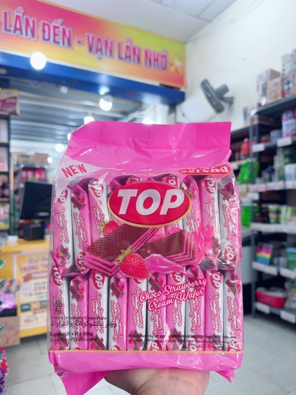 Lốc 20 cái bánh xốp Top 420g ( Dâu )