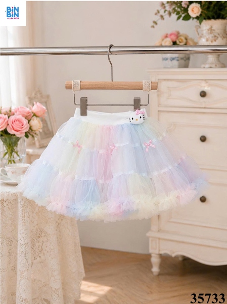 35733- Chân váy TT kitty cầu vồng