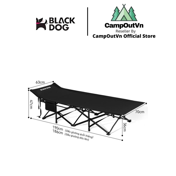 GIƯỜNG COT XẾP GỌN DÃ NGOẠI BLACKDOG CBD2550WS059