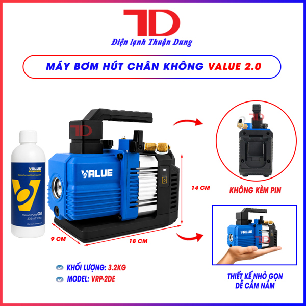Máy hút chân không Value Model: VRP-2DE (Máy không pin) (2 cấp )