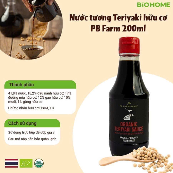Nước tương Teriyaki hữu cơ PB Farm (200ml)