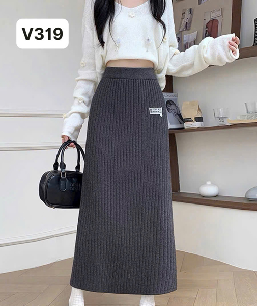 ISHOES - V319 Váy Len Đũa Dài 5096#