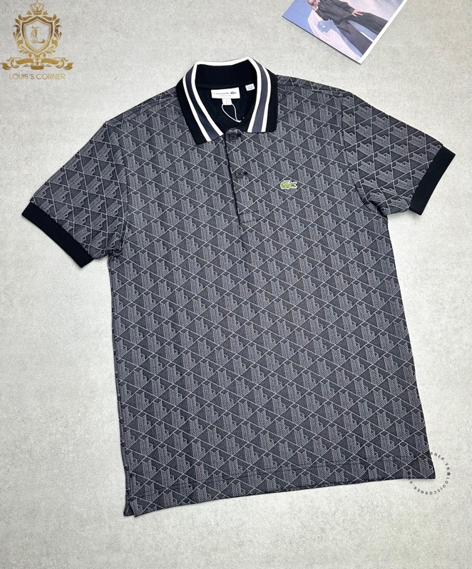 Polo Lacoste classic fit monogram black