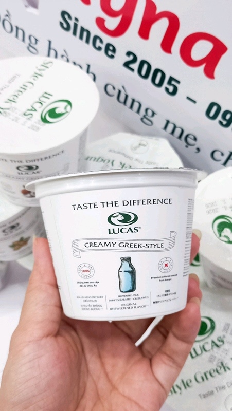 Sữa chua tách whey hy lạp Lucas creamy greek-style truyền thống không đường 100g
