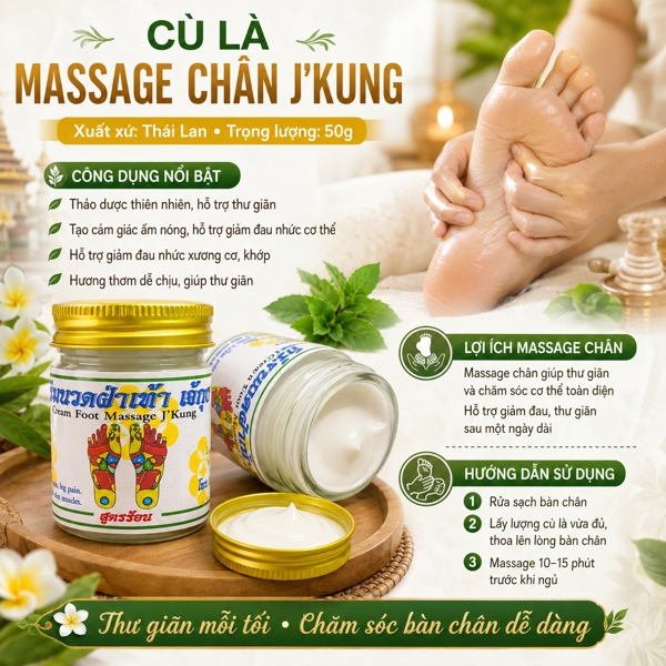 Dầu Massage Bàn Chân Dạng Kem 50gr