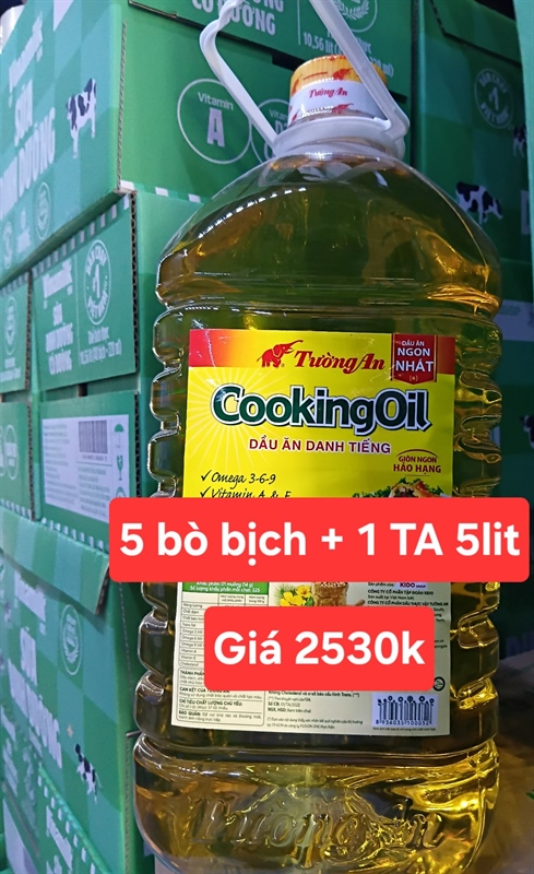 5 thùng sữa bịch và 1 thung Tường An 5 lít giá 2530k