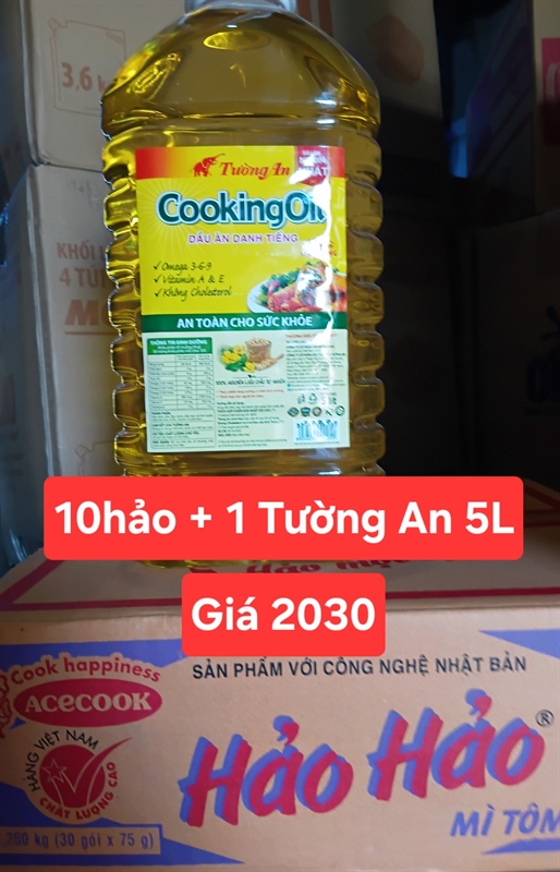 10 thùng Hảo hảo và 1 thùng Tường an 5 lít giá 2030k