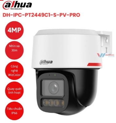 Camera IP PT 4MP DAHUA DH-IPC-PT2449C1-S-PV-PRO