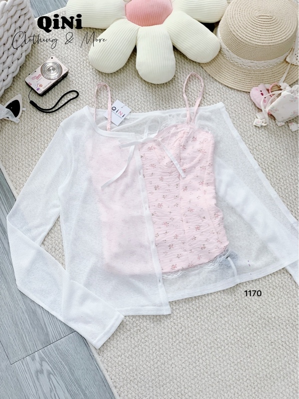 ÁO 2 DÂY HOA NHÍ+CARDIGAN