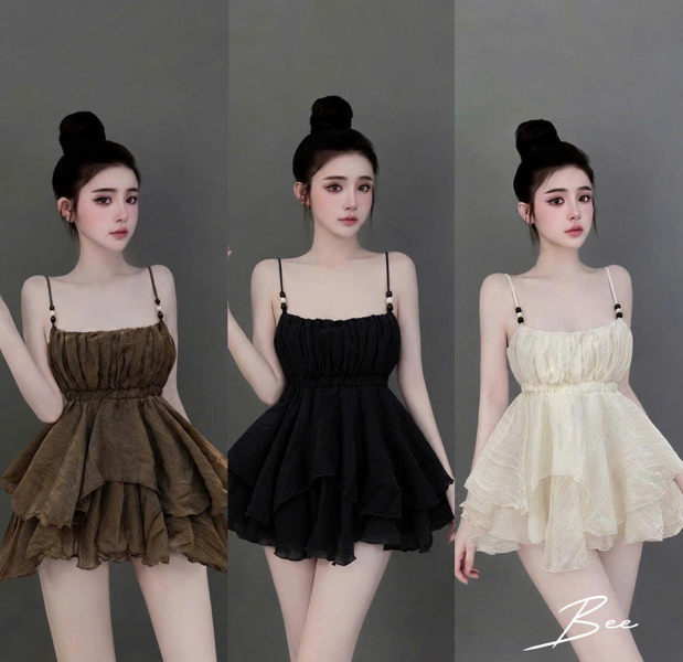 HDX01 - Đầm 2 dây xòe