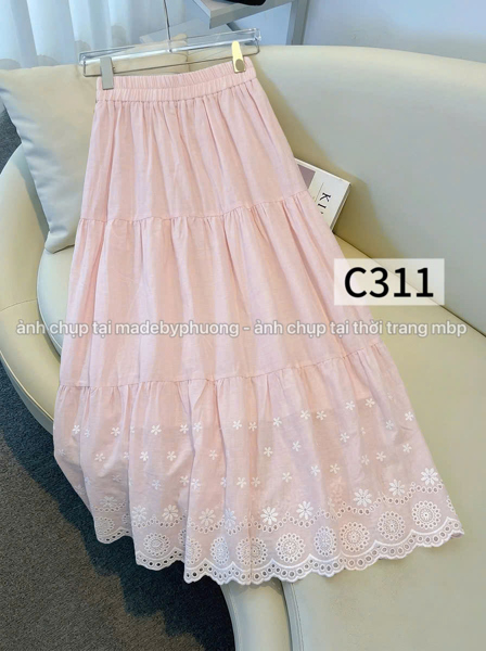 C311 cv thô boil thêu chân dài 84cm