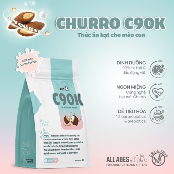 Thức ăn hạt cho mèo Churro C90K | PetQ