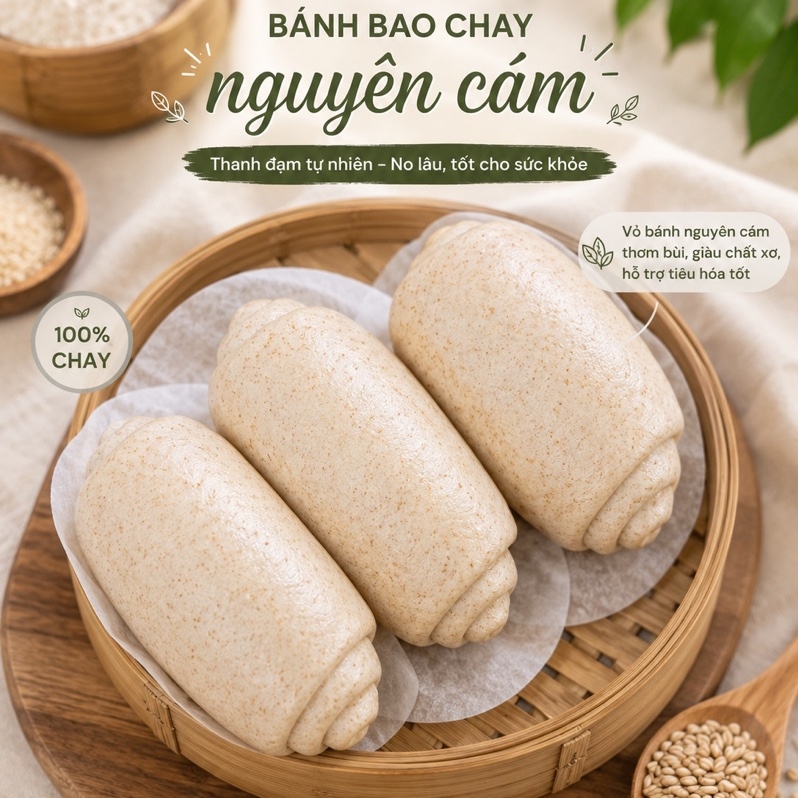 BÁNH BAO CHAY NGUYÊN CÁM (HỘP 6 CHIẾC)