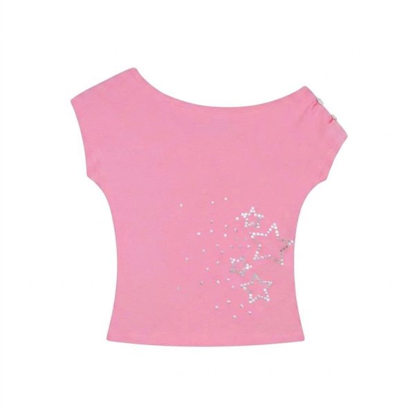 Áo Lệch Vai TWENTI Cotton Phối Nút Starfield - STARFIELD Hồng - 1
