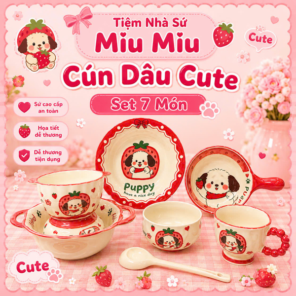 SET CÚN DÂU CUTE