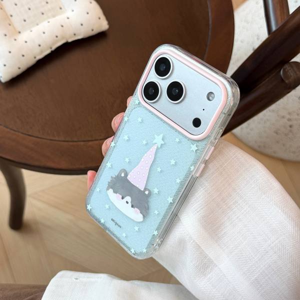 Case Xanh Nhiều Sao Cún Đội Mũ Hồng - 12 PROMAX