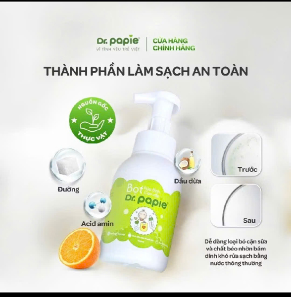 Bọt rửa bình Dr.Papie 400ml