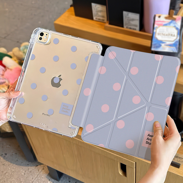 Case Ipad Tím Chấm Bi Hồng - AIR 13 Inch
