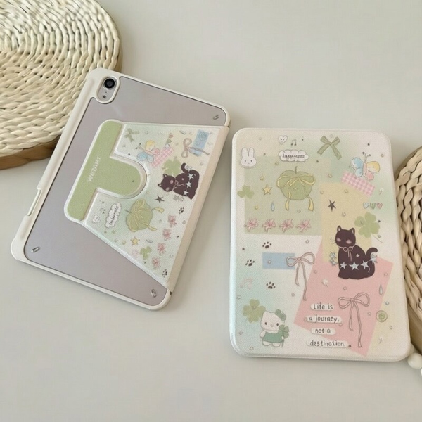 Case Ipad Mèo Đen Táo Xanh - M4/M5