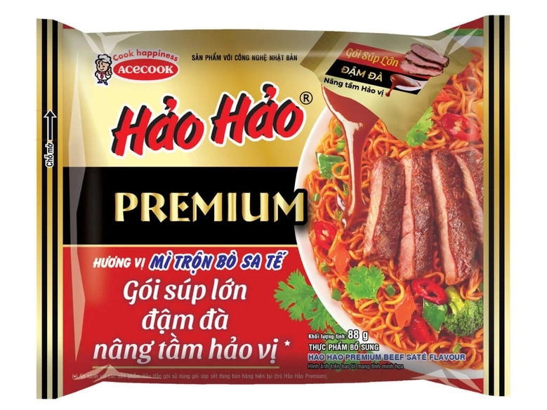 Mì trộn Hảo Hảo Premium vị Bò sa tế 88g