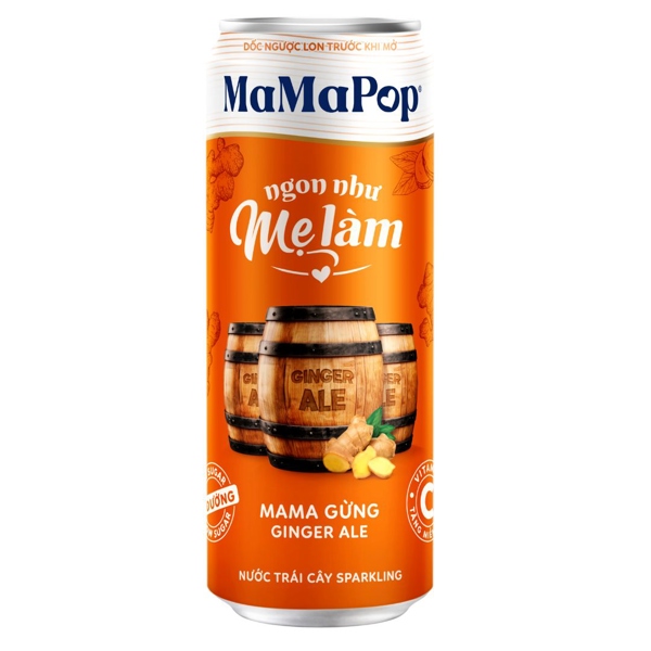 Nước ngọt có gas Mamapop vị GINGER BEER 330ml