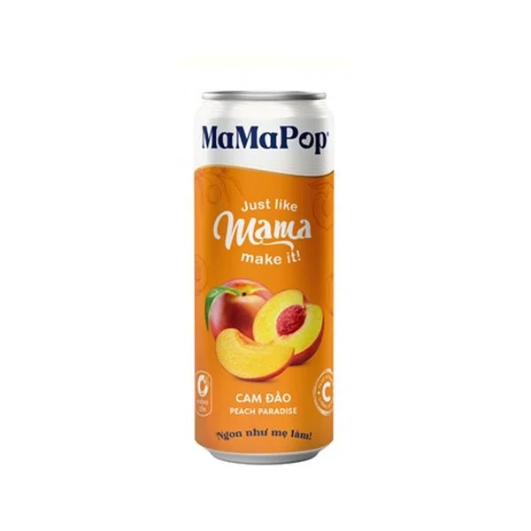 Nước trái cây có gas ĐÀO Mamapop 330ml