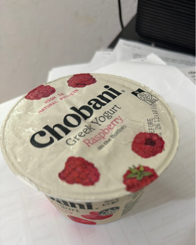 Chobani sữa chua vị mâm xôi yogurt raspberry 160g T8