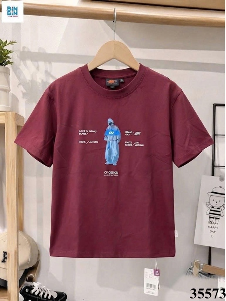 35573-Áo thun đỏ đô OF DESIGN