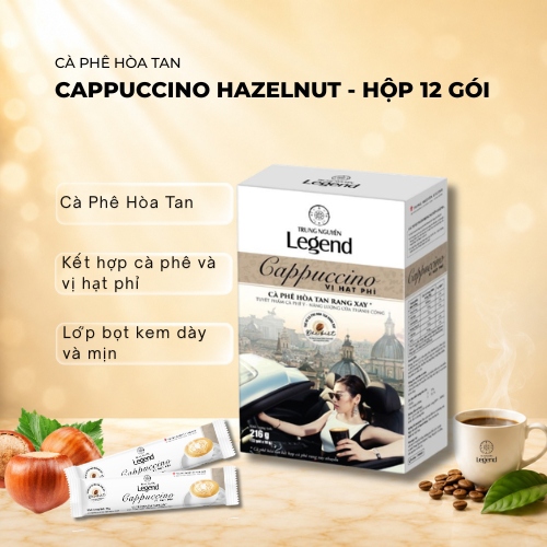 Cà Phê Legend Cappucino Hazelnut 12 sticks