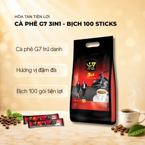 Cà phê G7 3in1 - Bịch 100 sticks 16gr