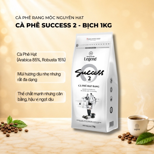 Cà Phê Hạt Mộc Legend Success 2 Túi 1kg