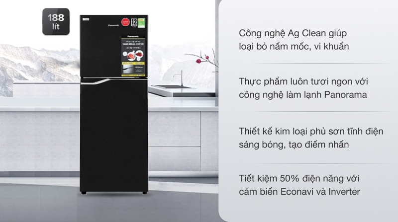 Tủ lạnh Panasonic Inverter 188 lít NR-BA229PKVN - Việt Nam