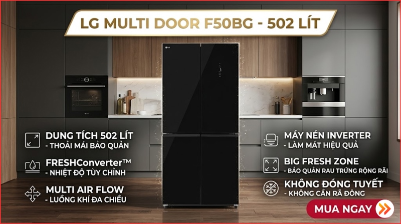 Tủ lạnh LG Inverter 502 lít Multi Door F50BG