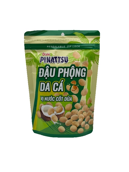 Snack Pinattsu Đậu Phộng Da Cá Vị Nước Cốt Dừa - Thùng 20 gói x 80gr