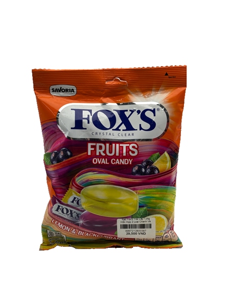Kẹo FoxS Trái Cây 125g Hỗn Hợp 2 Loại Chanh Và Lý Chua Đen