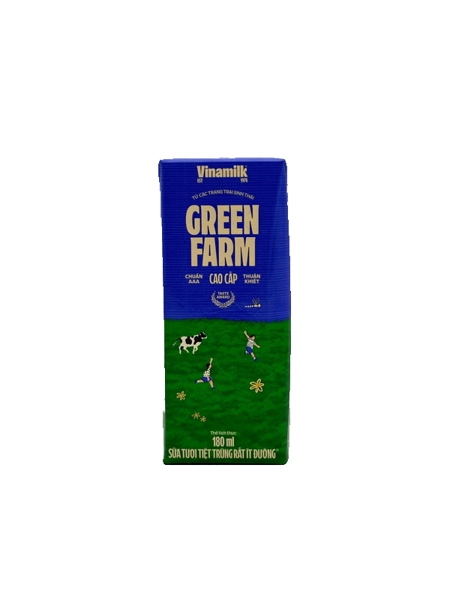 Sữa tươi Vinamilk 100% Green Farm 180ml có đường