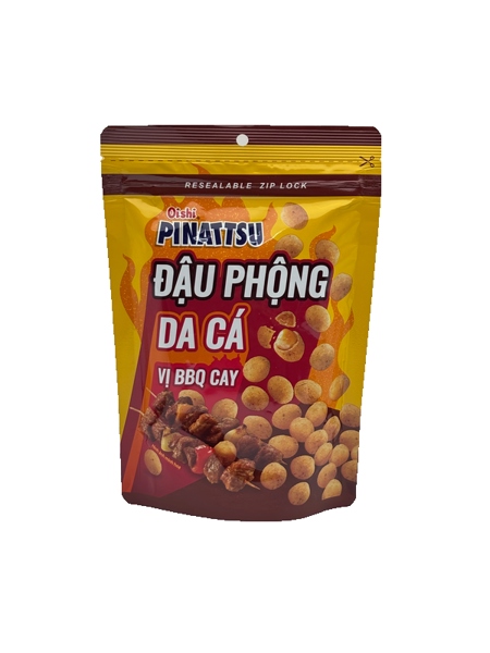 Snack Pinattsu Đậu Phộng Da Cá Vị BBQ Cay - Thùng 20 gói