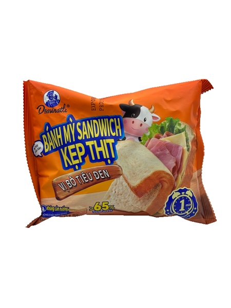 Bánh mỳ kẹp thịt bò vị tiêu đen gói 88g