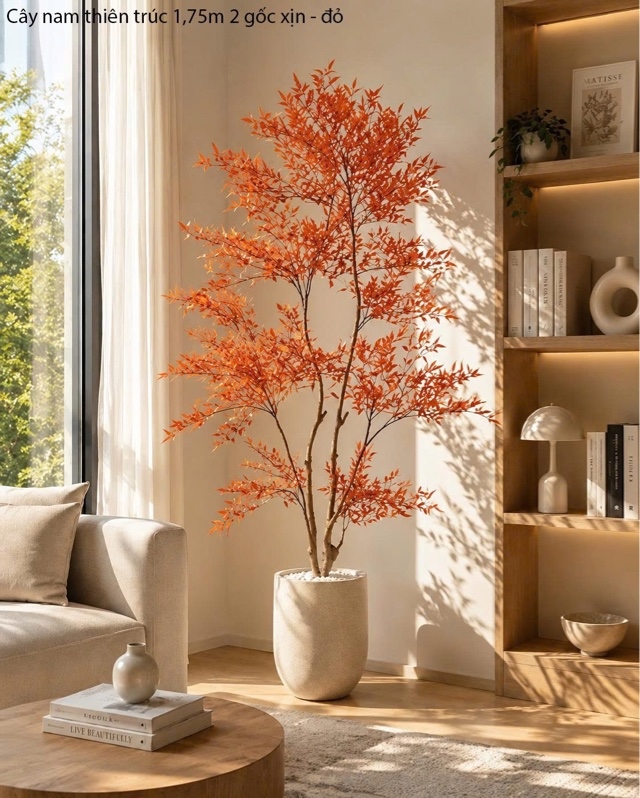 Cây nam thiên trúc 1,75m 2 gốc - đỏ - Cây - Hoa Lụa Vân Vượng