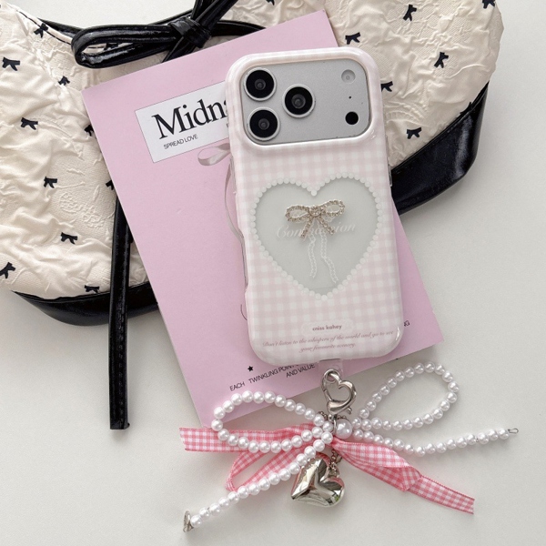 Case Caro Hồng Tim Nơ + Móc Nơ - 17