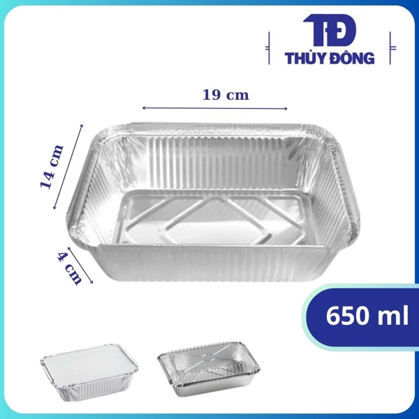 Hộp giấy bạc 650ml + nắp giấy